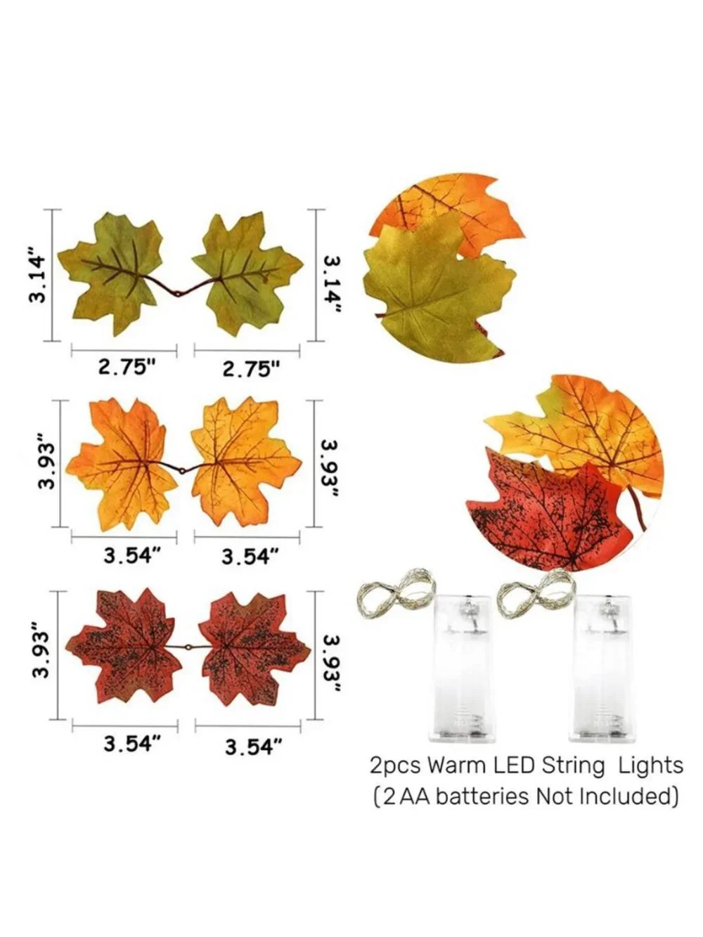 Fall Maple Garland Decoration Autumn Hanging Leave Vines for Home Garden